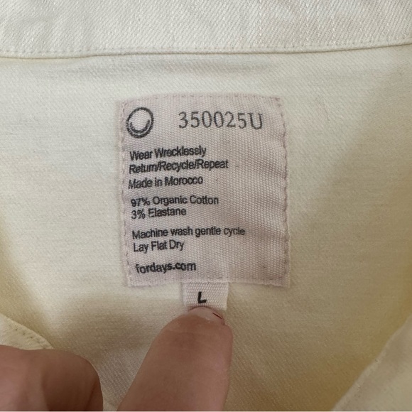 For Days Twill SS Romper Workwear Inspired Utility Large in Linen Cream White - Picture 4 of 7